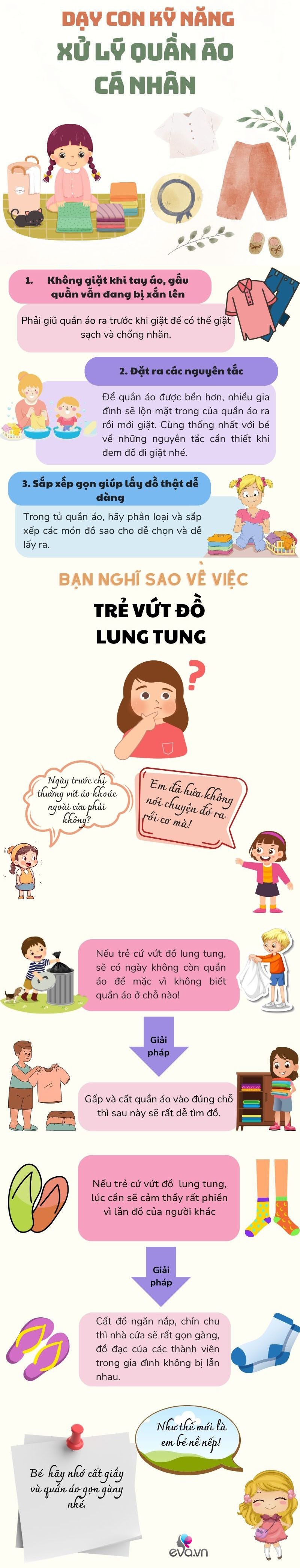 Kỹ năng sống cho trẻ mầm non (P6): Dạy con kỹ năng xử lý quần áo cá nhân - 1