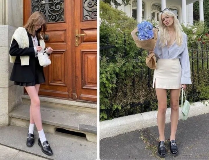 Phối cùng chân váy ngắn.