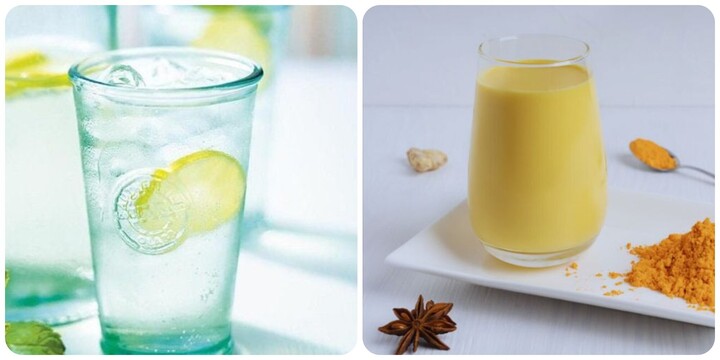 Nước chanh và sữa nghệ là những thức uống giúp hạ axit uric hiệu quả.