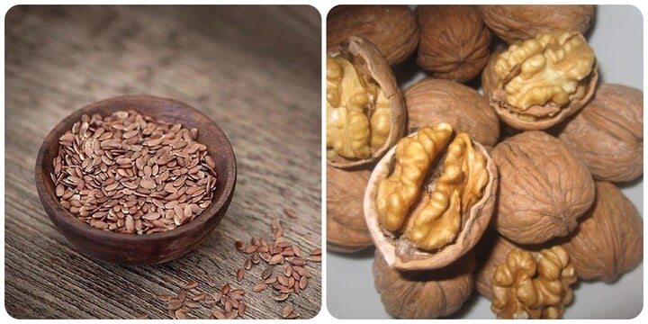 Hạt lanh và hạt óc chó rất giàu Omega-3